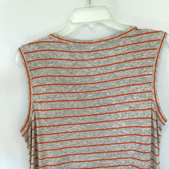 CAbi Sleeveless Tee Crew Neck Pullover Striped Layered Hem Women's Size Medium - Picture 6 of 9